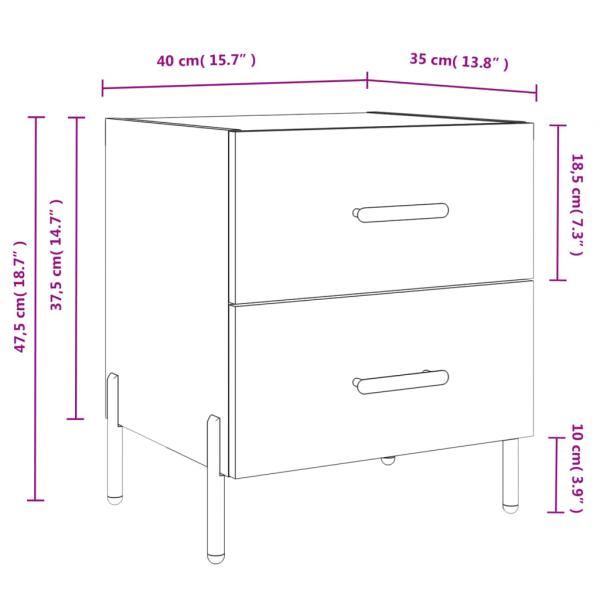 Nachttisch Betongrau 40x35x47,5 cm Holzwerkstoff