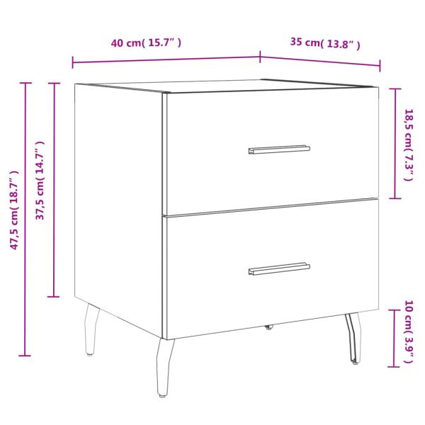Nachttisch Betongrau 40x35x47,5 cm Holzwerkstoff