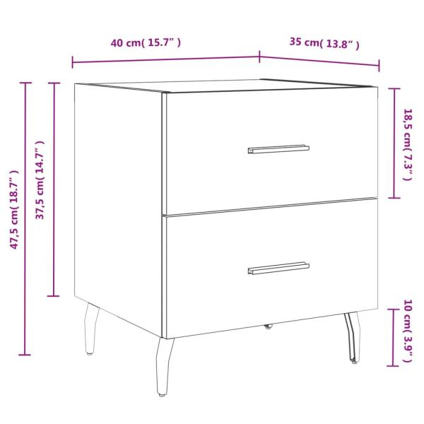 Nachttisch Grau Sonoma 40x35x47,5 cm Holzwerkstoff