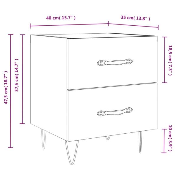 Nachttisch Braune Eiche 40x35x47,5 cm Holzwerkstoff