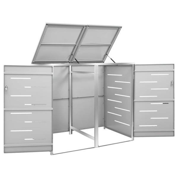 Mülltonnenbox für 2 Tonnen 138x77,5x115 cm Edelstahl