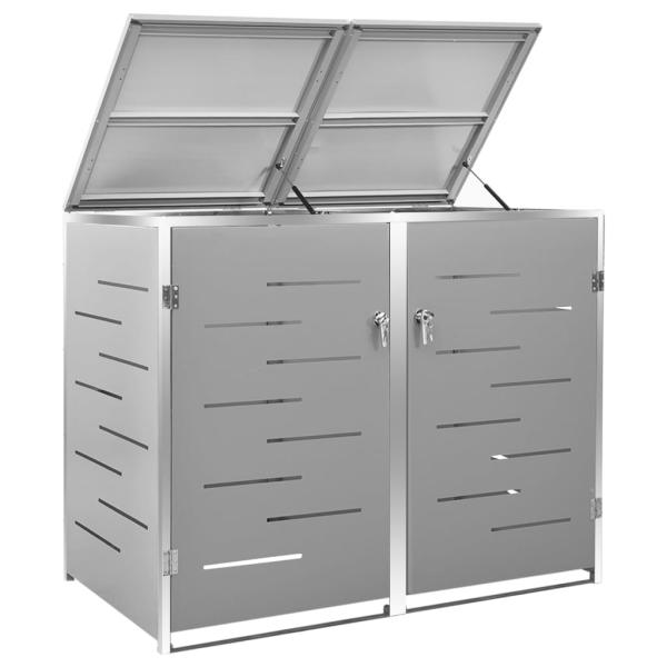 Mülltonnenbox für 2 Tonnen 138x77,5x115 cm Edelstahl