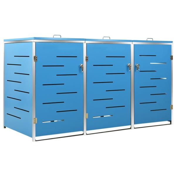 Mülltonnenbox für 3 Tonnen 207x77,5x112,5 cm Edelstahl