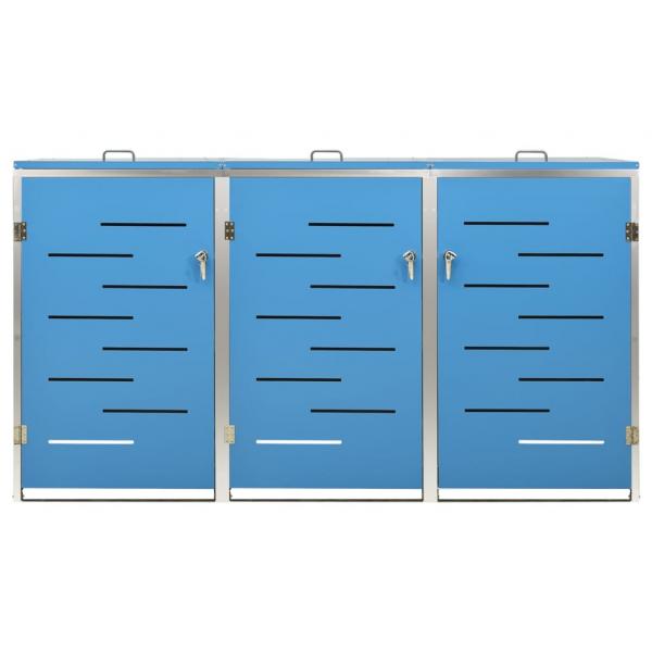 Mülltonnenbox für 3 Tonnen 207x77,5x112,5 cm Edelstahl