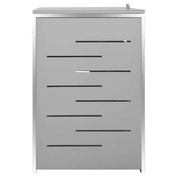 Mülltonnenbox für 4 Tonnen 276,5x77,5x115,5 cm Edelstahl