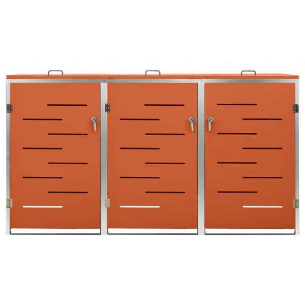Mülltonnenbox für 3 Tonnen 207x77,5x112,5 cm Edelstahl