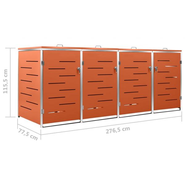 Mülltonnenbox für 4 Tonnen 276,5x77,5x112,5 cm Edelstahl