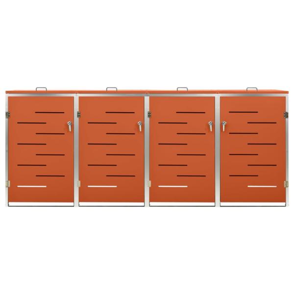 Mülltonnenbox für 4 Tonnen 276,5x77,5x112,5 cm Edelstahl