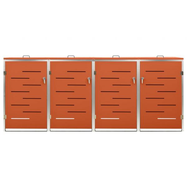 Mülltonnenbox für 4 Tonnen 276,5x77,5x112,5 cm Edelstahl