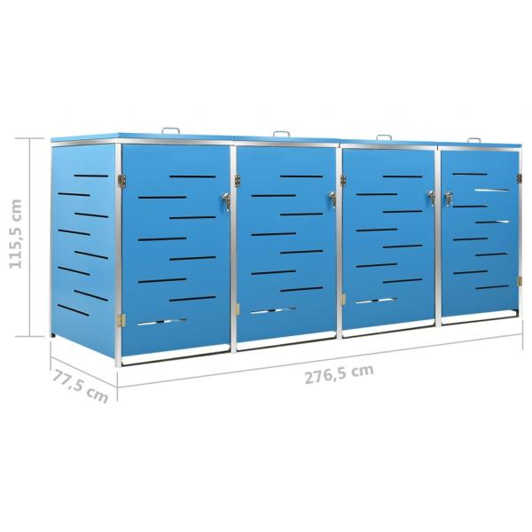 Mülltonnenbox für 4 Tonnen 276,5x77,5x112,5 cm Edelstahl