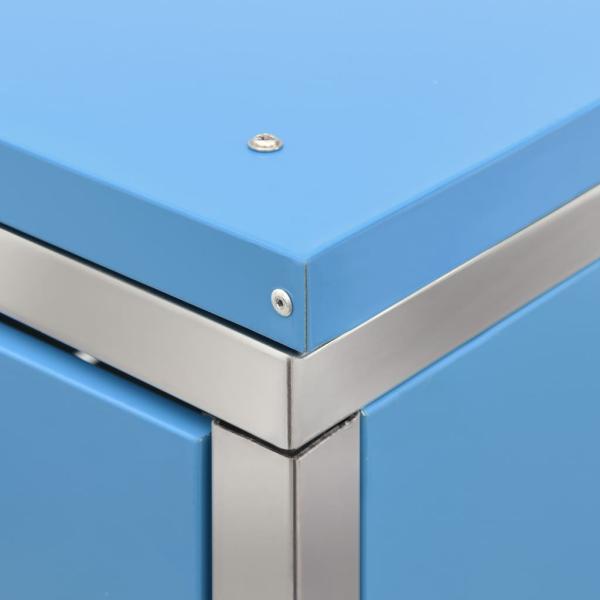 Mülltonnenbox für 4 Tonnen 276,5x77,5x112,5 cm Edelstahl