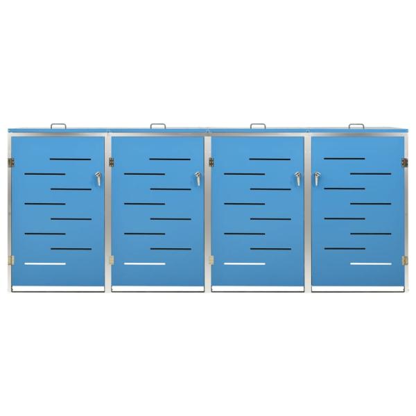 Mülltonnenbox für 4 Tonnen 276,5x77,5x112,5 cm Edelstahl