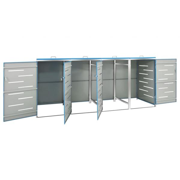 Mülltonnenbox für 4 Tonnen 276,5x77,5x112,5 cm Edelstahl