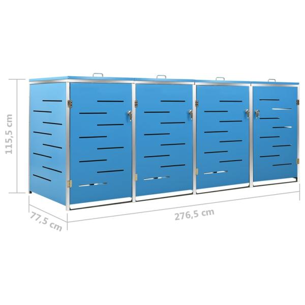 Mülltonnenbox für 4 Tonnen 276,5x77,5x112,5 cm Edelstahl