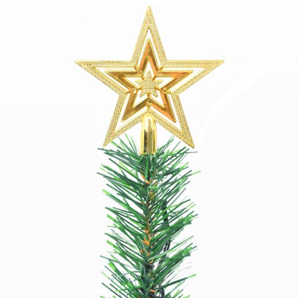 Künstlicher Weihnachtsbaum mit Beleuchtung & Kugeln Grün 64 cm