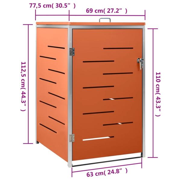 Mülltonnenbox für 1 Tonne 69x77,5x112,5 cm Edelstahl