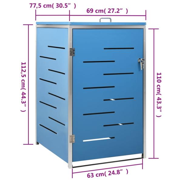 Mülltonnenbox für 1 Tonne 69x77,5x112,5 cm Edelstahl