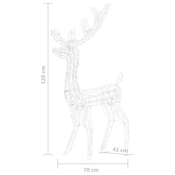 LED-Rentier Acryl Weihnachtsdeko 140 LEDs 120 cm Kaltweiß