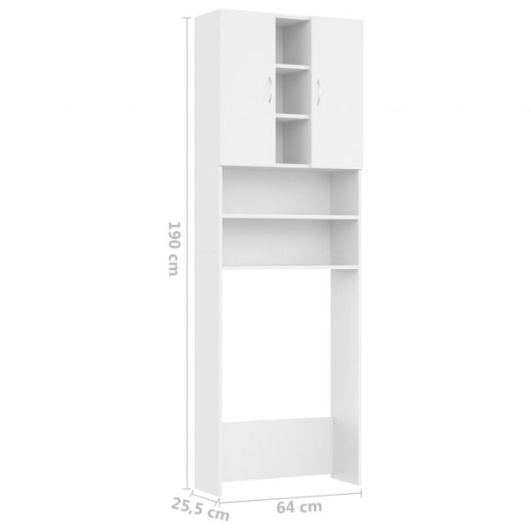 Waschmaschinenschrank Weiß 64x25,5x190 cm