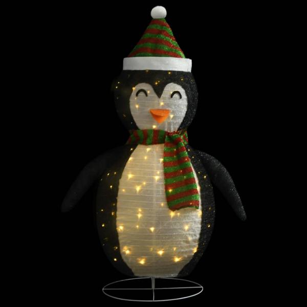 ARDEBO.de - Weihnachtsdeko LED Pinguin Luxus-Stoff 90 cm