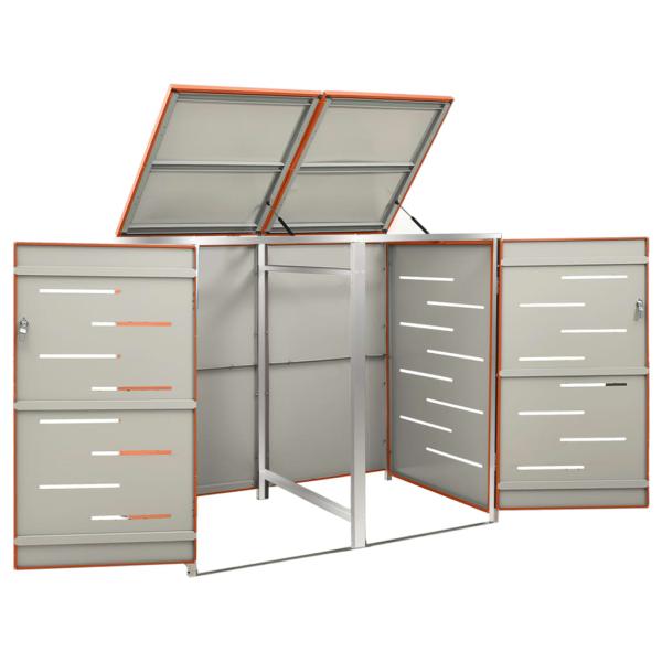 Mülltonnenbox für 2 Tonnen 138x77,5x115 cm Edelstahl