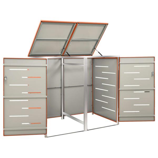 Mülltonnenbox für 2 Tonnen 138x77,5x115 cm Edelstahl
