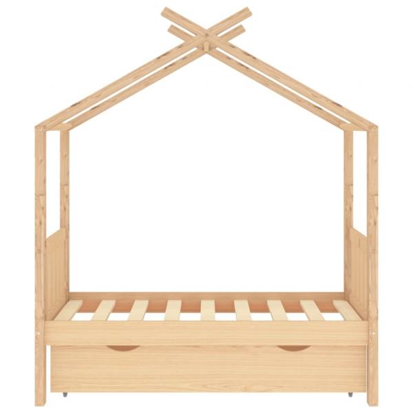 Kinderbett mit Schublade Massivholz Kiefer 70x140 cm