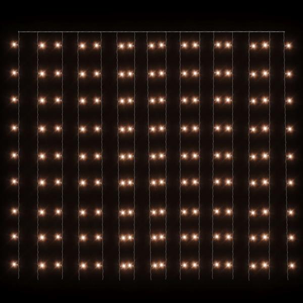 LED-Lichtervorhang 3x3 m 300 LED Warmweiß 8 Funktionen