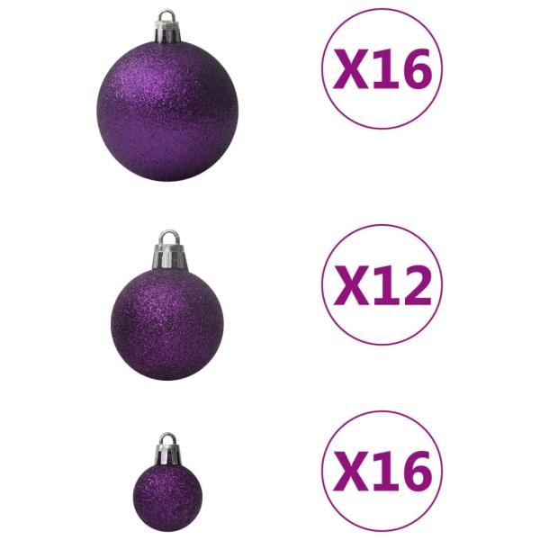 100-tlg. Weihnachtskugel-Set Lila