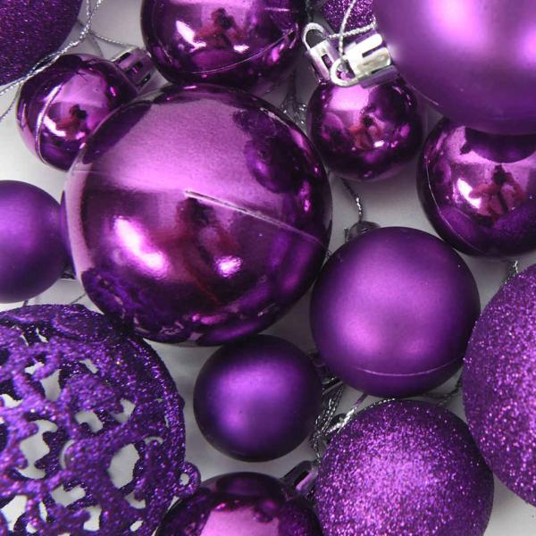 100-tlg. Weihnachtskugel-Set Lila