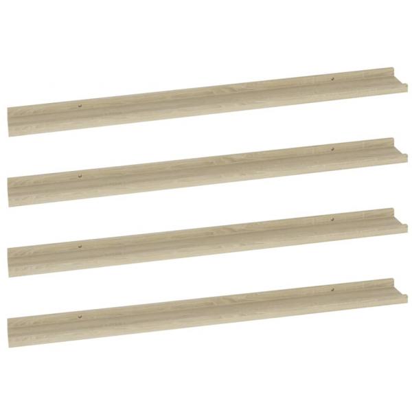 Wandregale 4 Stk. Sonoma-Eiche 100x9x3 cm