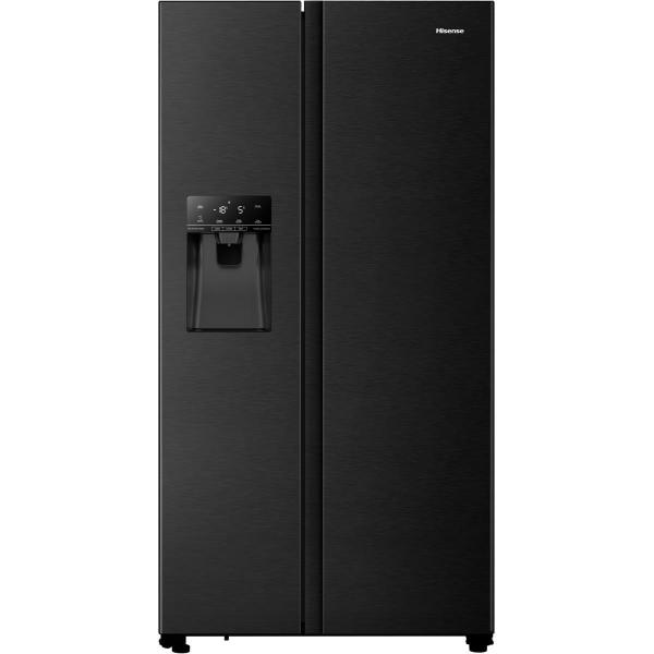 ARDEBO.de Hisense RS694N4TFE Side by Side Kühl-Gefrierkombination, 91 cm breit, 562 L, NoFrost, Crushed Ice + Eiswürfelbereiter, Wasserspender, Wassertank, schwarz