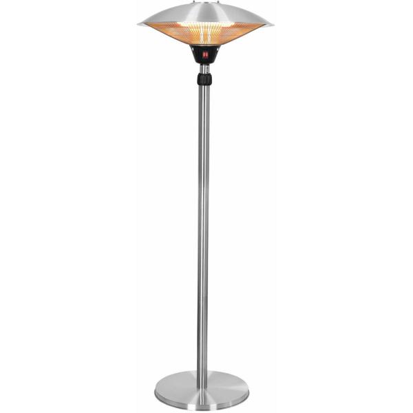 ARDEBO.de Eurom PD2101 XXL Elektrische Terrassenheizung, 2100W, IP44, 225cm Hoch, Silber (335545)