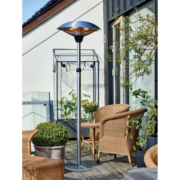 Eurom PD2101 XXL Elektrische Terrassenheizung, 2100W, IP44, 225cm Hoch, Silber (335545)