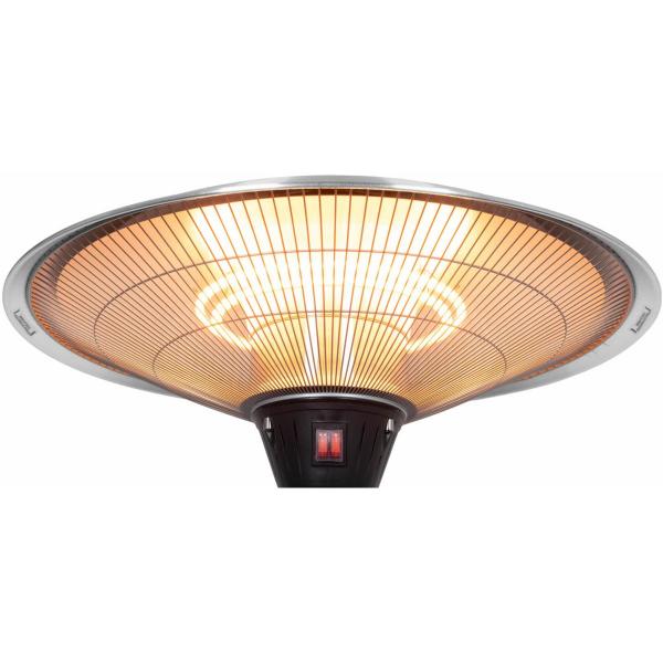 Eurom PD2101 XXL Elektrische Terrassenheizung, 2100W, IP44, 225cm Hoch, Silber (335545)