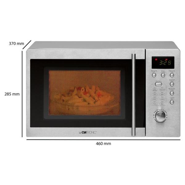 Clatronic MWG 778 U Unterbau Mikrowelle mit Grill, 800 W, 46 cm breit, 20 L, 1000W Grill, Edelstahl (253130)