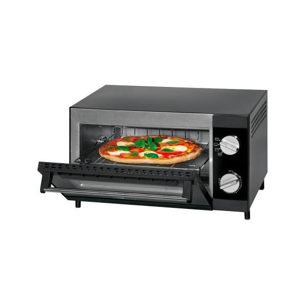 Clatronic MPO 3520 Multi Pizza-Ofen, 1000 W, 12 Liter Backraum, Ober- und Unterhitze, schwarz
