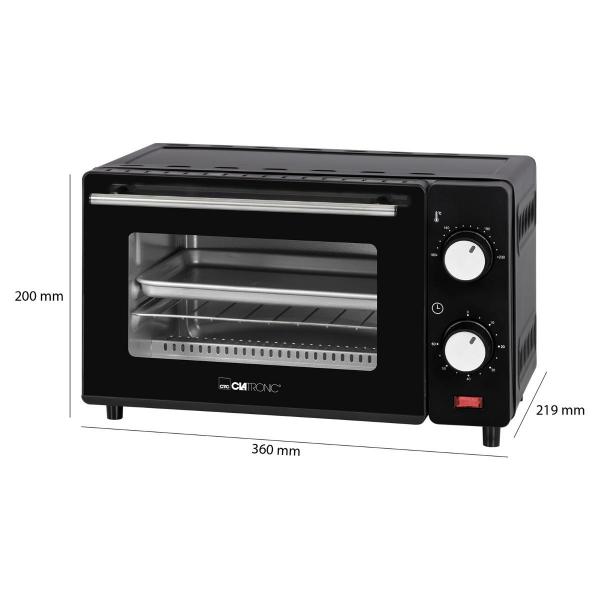 Clatronic MB 3746 Mini-Backofen, 650 W, 8 Liter Backraum, Ober- und Unterhitze, schwarz