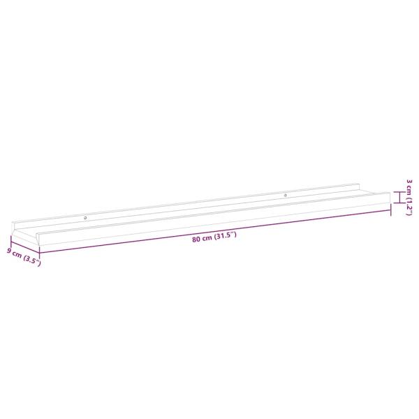 Wandregale 4 Stk. Weiß und Sonoma-Eiche 80x9x3 cm