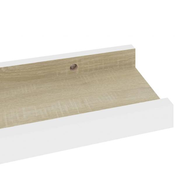 Wandregale 4 Stk. Weiß und Sonoma-Eiche 40x9x3 cm