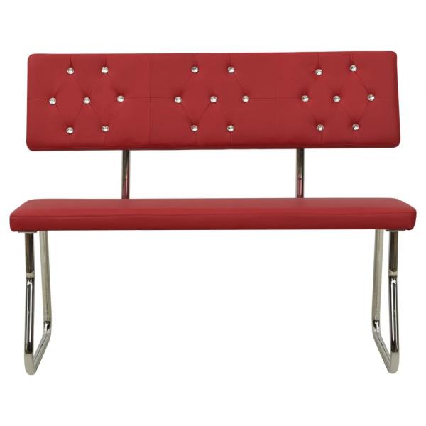 Sitzbank 110 cm Weinrot Kunstleder