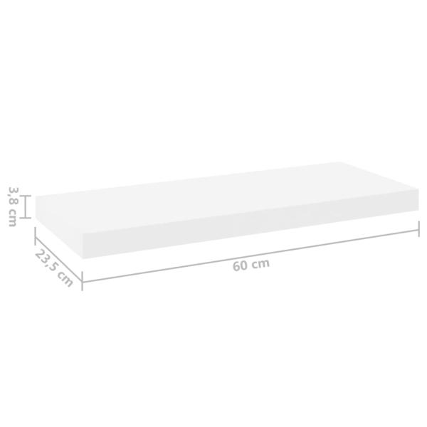 Schweberegale 4 Stk. Eichen-Optik und Weiß 60x23,5x3,8 cm MDF