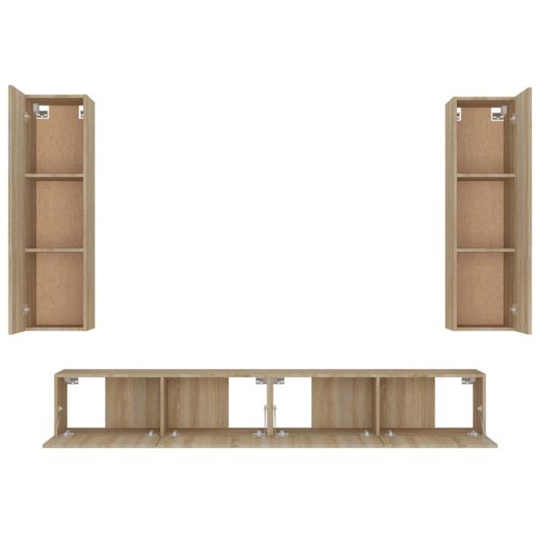 4-tlg. TV-Schrank-Set Sonoma-Eiche Holzwerkstoff