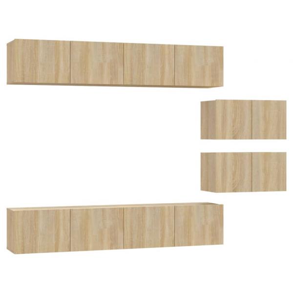 6-tlg. TV-Schrank-Set Sonoma-Eiche Holzwerkstoff