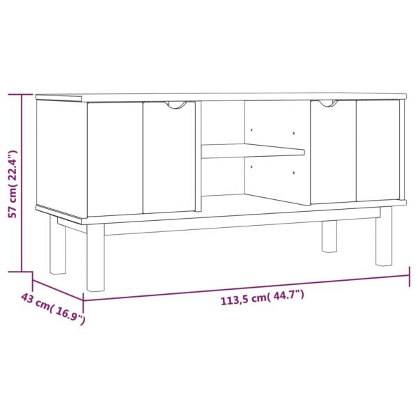 TV-Schrank OTTA 113,5x43x57 cm Massivholz Kiefer