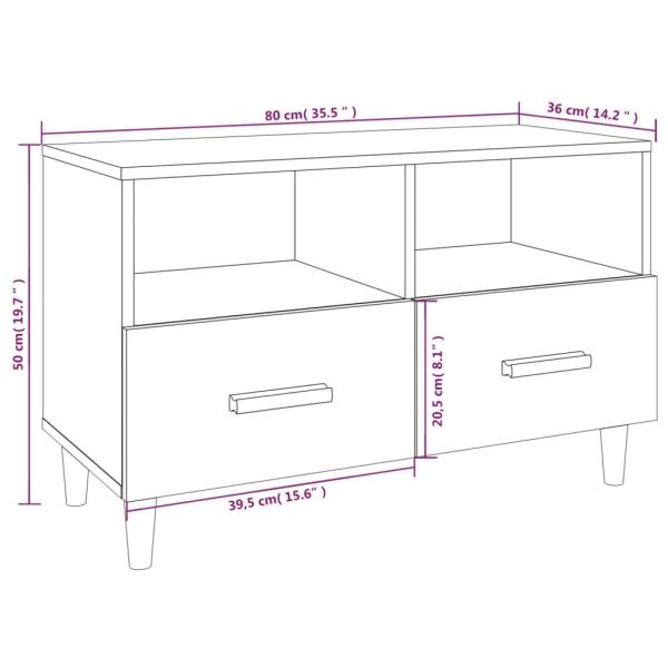 TV-Schrank Räuchereiche 80x36x50 cm Holzwerkstoff