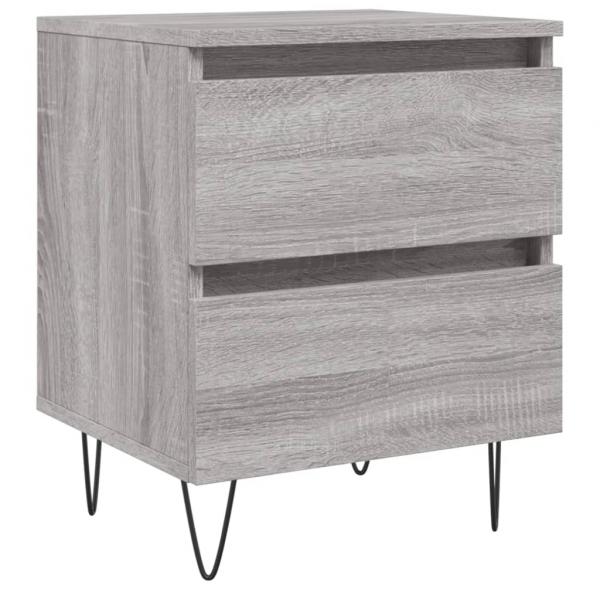 ARDEBO.de - Nachttisch Grau Sonoma 40x35x50 cm Holzwerkstoff