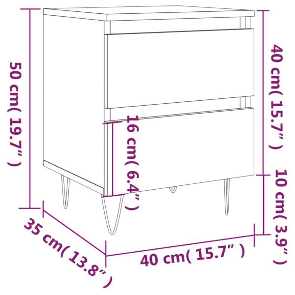 Nachttisch Grau Sonoma 40x35x50 cm Holzwerkstoff