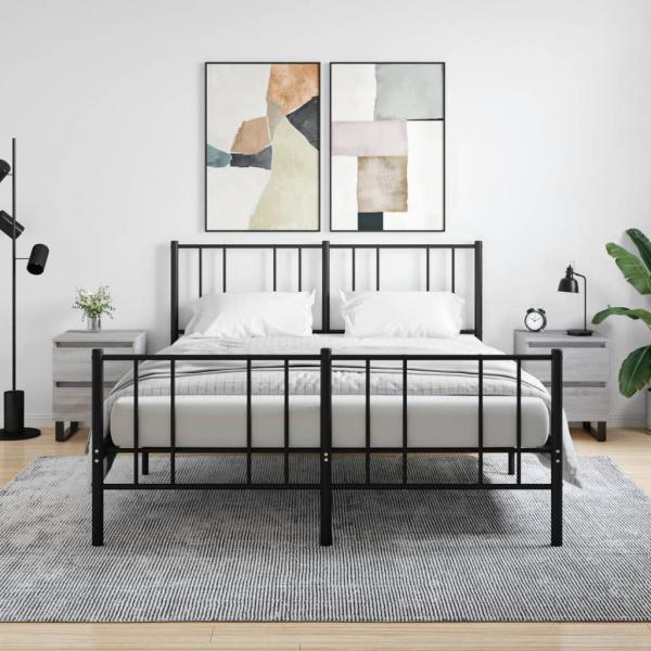 ARDEBO.de - Nachttische 2 Stk. Grau Sonoma 40x35x50 cm Holzwerkstoff