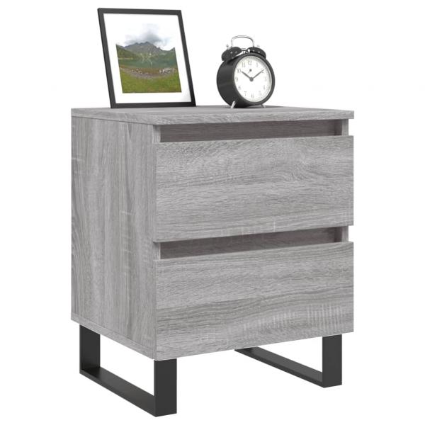 Nachttische 2 Stk. Grau Sonoma 40x35x50 cm Holzwerkstoff